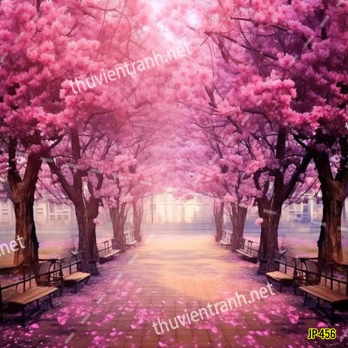 Tranh dán tường hoa anh đào-JP-456 - Tranh tường chất lượng cao